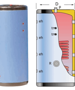 G-260-IS/F zásobník z uhlíkové oceli s výměníkem, 6 bar
