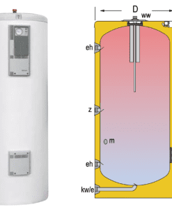 CV-200-R smaltovaný ocelový zásobník pro TUV, 8 bar